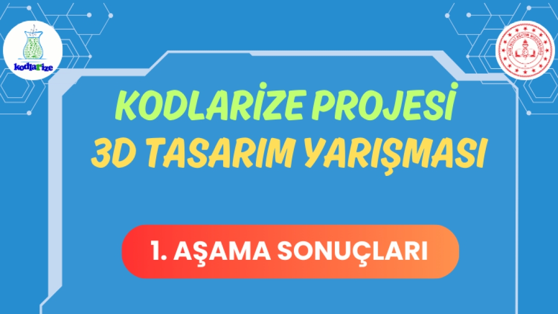 KodlaRize Projesi 3 Boyutlu Tasarım Yarışması 1. Aşama Sonuçları Yayımlandı